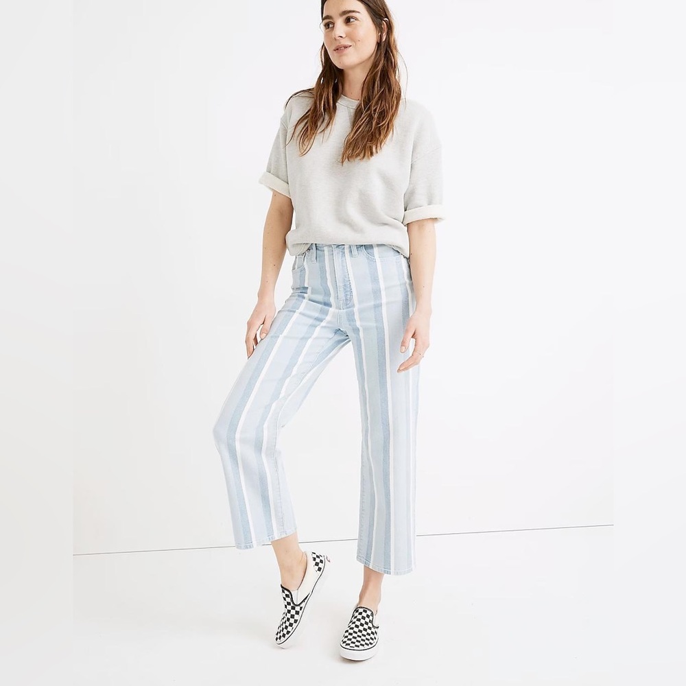 Madewell Slim Wide-Leg Jeans in Dion Stripe, Size 23